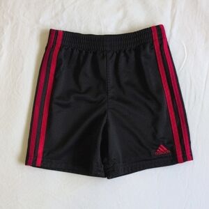 adidas black triple stripe activewear mesh shorts 3T toddler boys